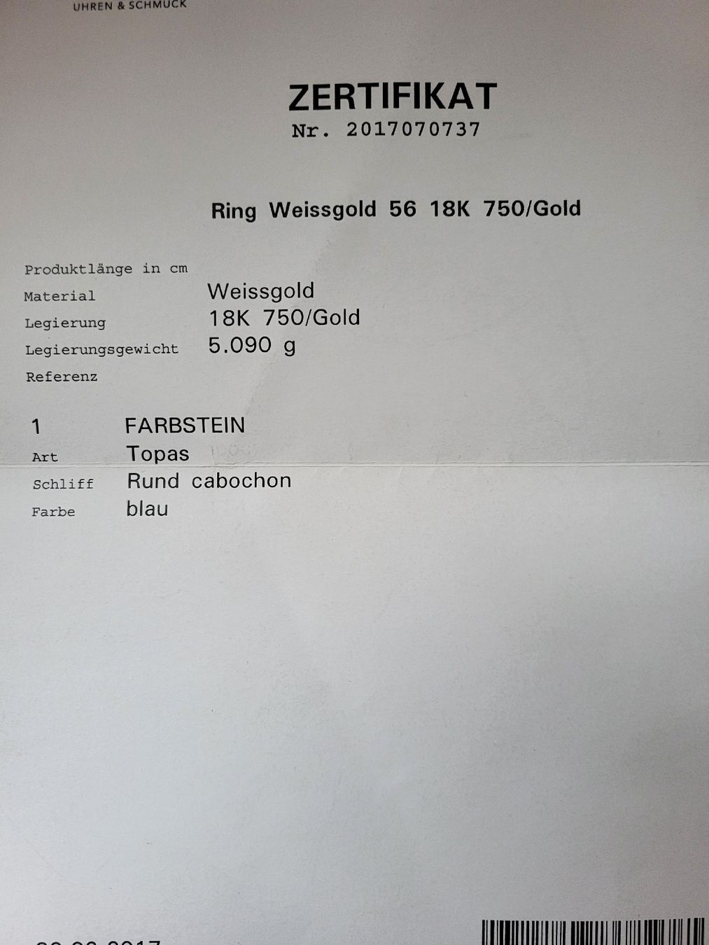 Christ Anelli: Ring aus 18K Weissgold – Nuovo (secondo la descrizione) da Zweisimmen venduto da Adorable 3