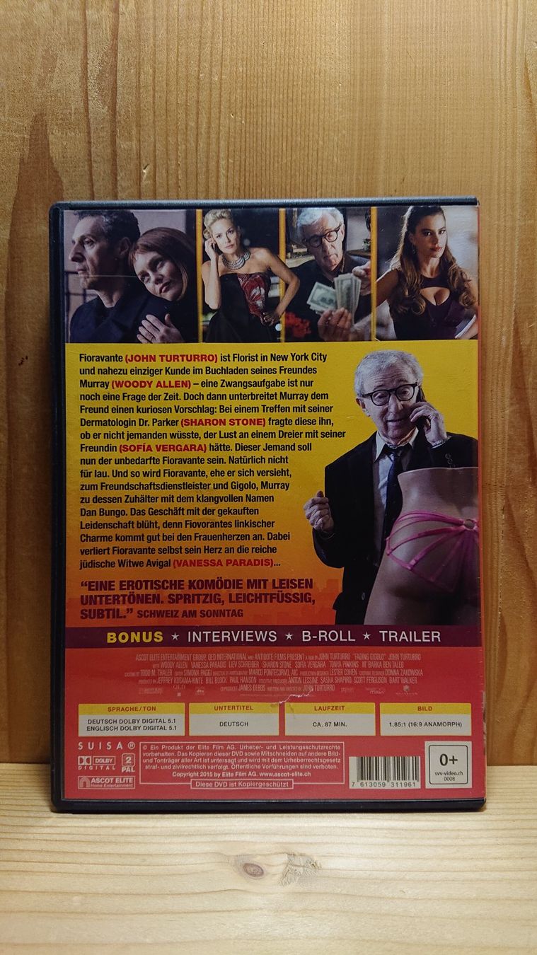 Tutti i DVDs: FADING GIGOLO Plötzlich Gigolo DVD – Usato da Wilderswil venduto da Exebub 1