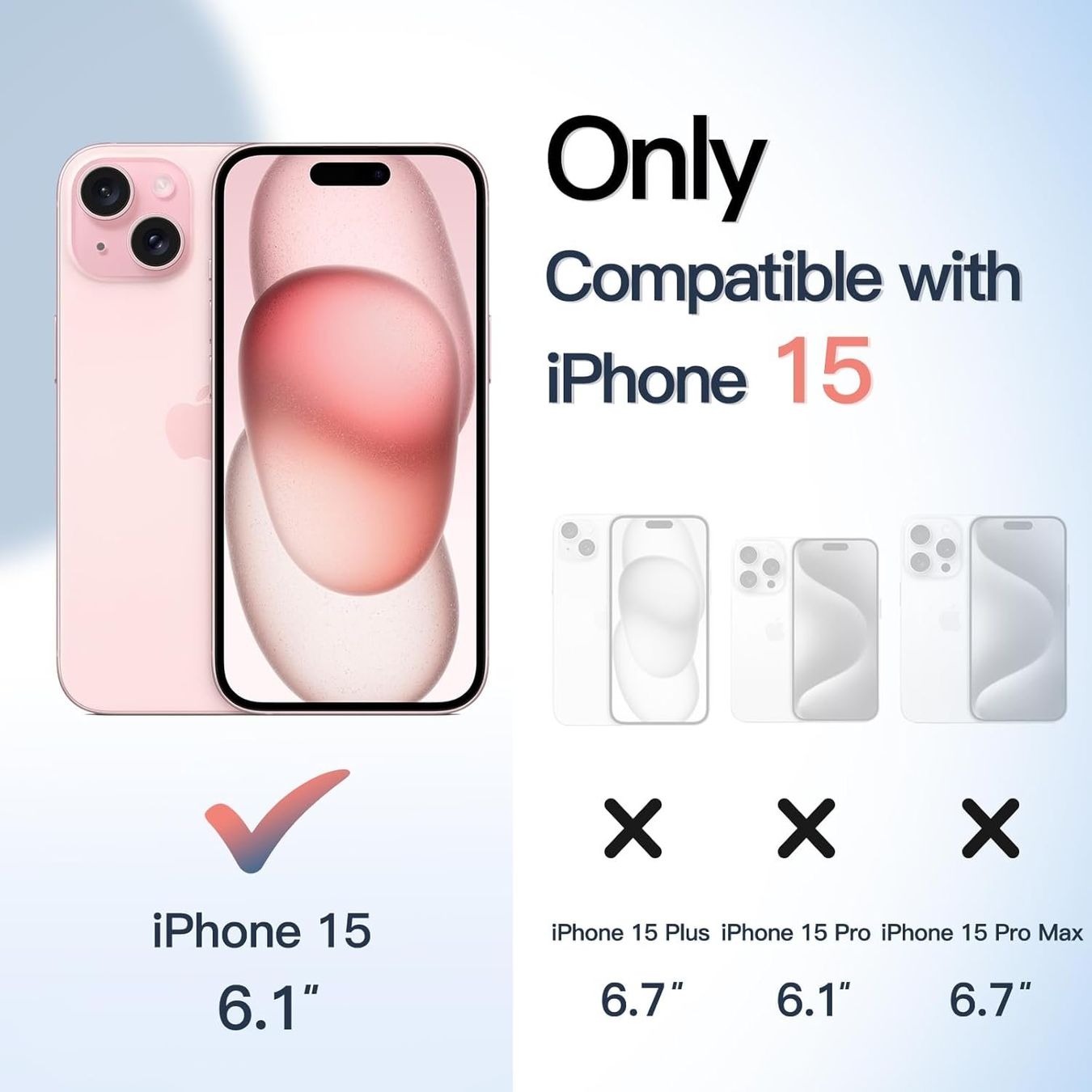 Apple Cover & Protezioni schermo: iPhone 15 Huelle Transparent Rosa mit MagSafe Ring – Usato da Meilen venduto da Zen25 3