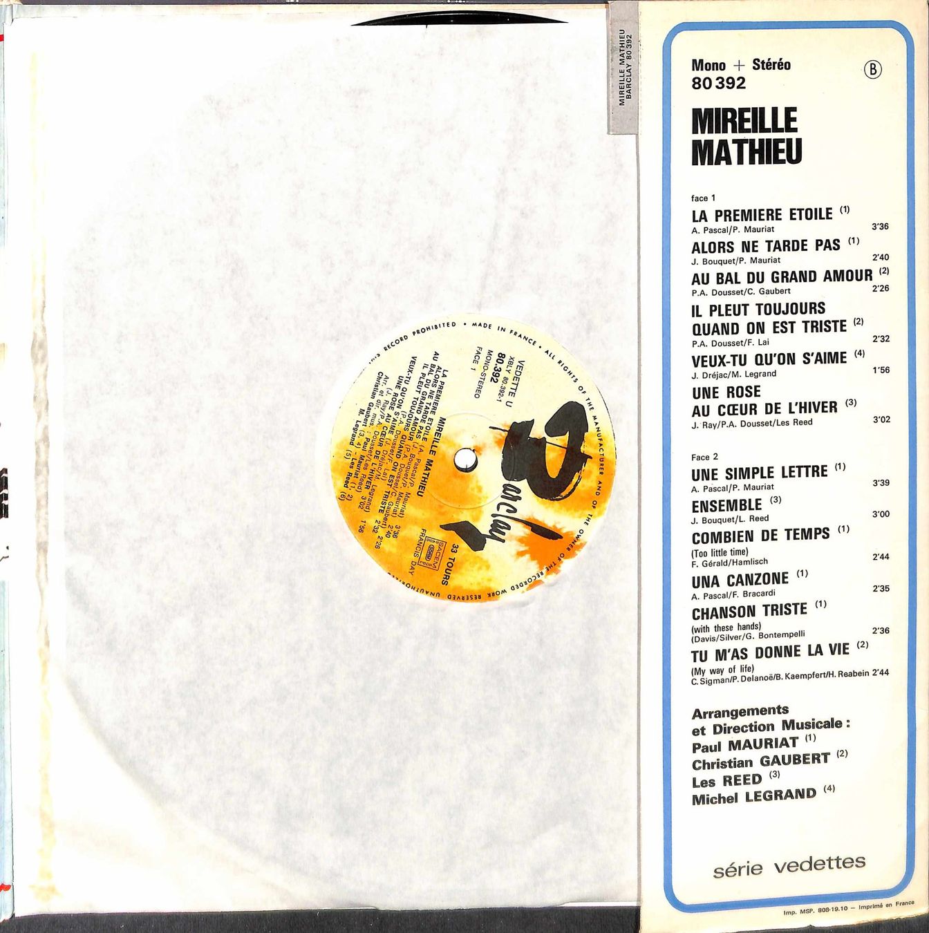 Schallplatten: LP Mireille Mathieu - La première étoile – Gebraucht aus Trimmis von Beax72 1