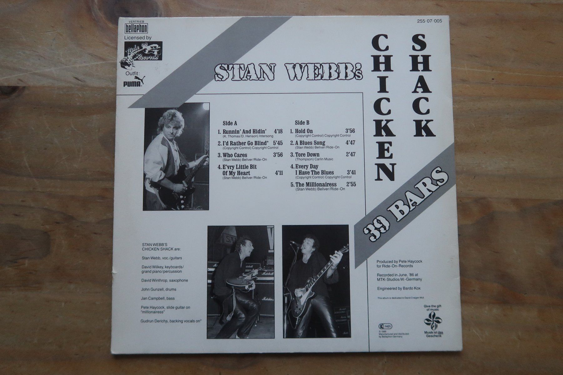 Dischi in vinile: STAN WEBB'S CHICKEN SHACK - 39 BARS - VINYL LP – Usato da Basel venduto da Patiscat 1