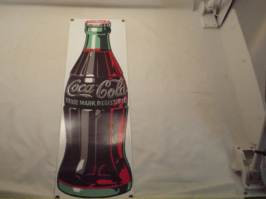 Coca-Cola Insegne: Emaileschild mit Coca Cola Flasche – Usato da Oeschgen venduto da leichterreisen-63