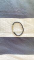 Armband geflochten Leder schwarz mit Metallverschluss
