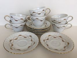 AK KAISER Tasses à café+soucoupes/Kaffee Tassen+unterteller