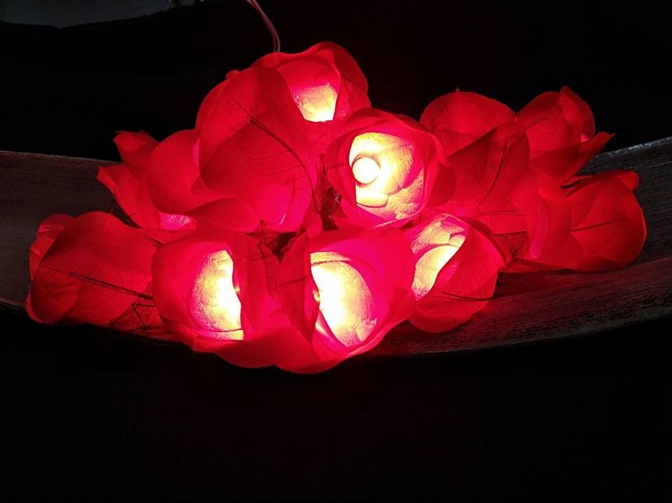 Guirlandes lumineuses: Romantische Lichterkette mit roten Rosen – Neuf avec emballage d'origine à Thun par Tong999