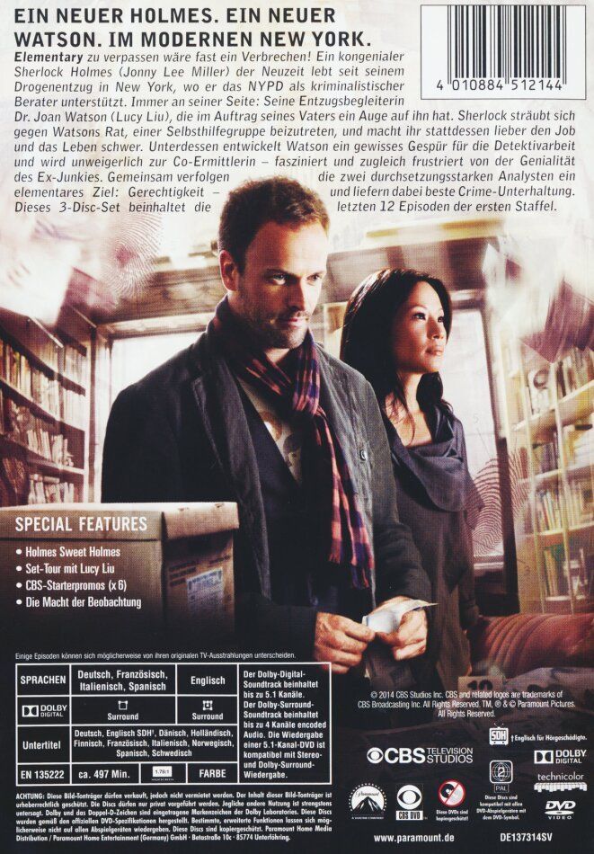 Tutti i DVDs: Elementary - Staffel 1.2 (3 DVDs) – Usato da Uzwil venduto da visions77 1