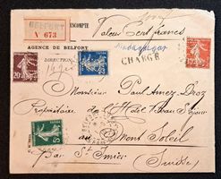 Frankreich Perfin Firmenbrief mit Siegel, 1910