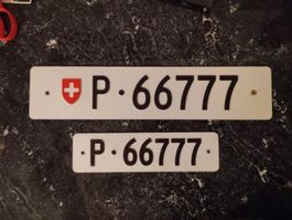 2x Nummernschild PTT Post 66777 ausrangiert