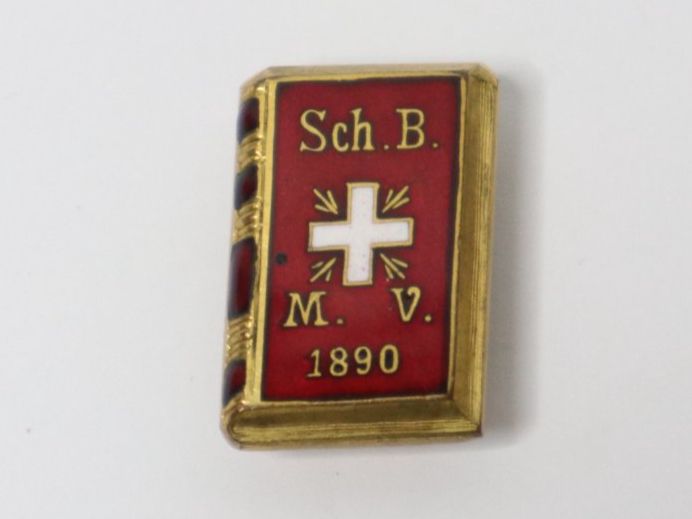 Swiss Placchette & Badge: Antikes Abzeichen Sch. B. M. V. 1890, Buchform – Usato da Eschenbach SG venduto da Astalavista