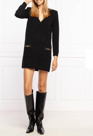 Elissabetta Franchi Strickkleid, schwarz, Grösse M