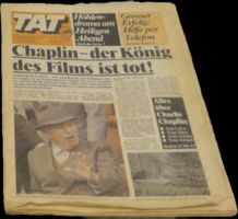 TAT Zeitung Chaplin-der König des Films ist tot 17. Dez 1977