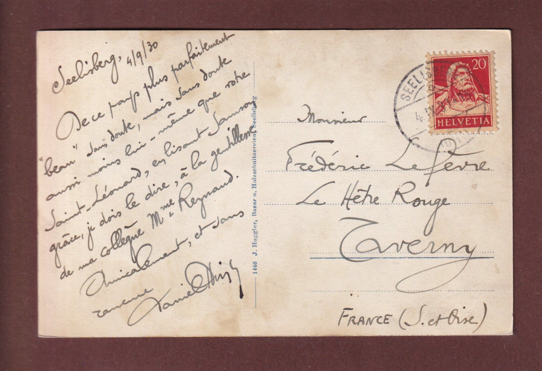 Cartes postales: MARIENHÖHE - Schwendifluh - 1930 – D'occasion à Pully par nicecards-shop 1