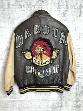 VINTAGE DAKOTA "AMERICAN SPIRIT" LEATHER VARSITY JACKET