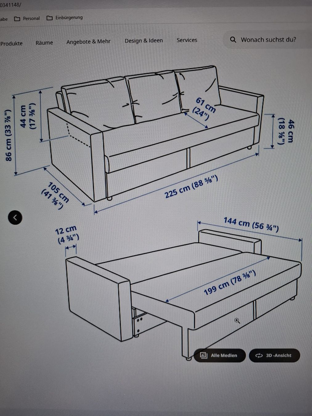 Ikea Sofas: Ikea Schlafsofa FRIHETEN – Gebraucht aus Wald ZH von Alborro 1