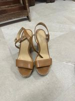 Michael Kors Wedge Sandals Size 8 Brown Leather Espadrille
