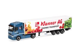 Renault T facelift Kühlkoffer-Sattelzug "Wanner AG", 1/87