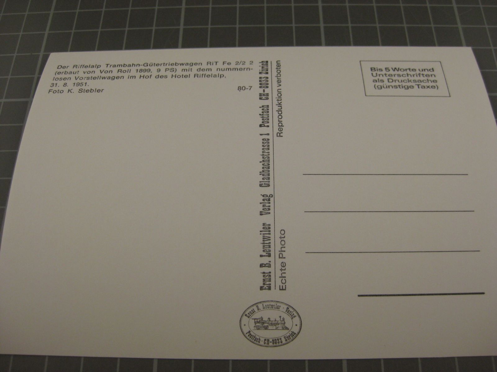 Cartoline postali: AK Riffelalp mit Tram – Nuovo (secondo la descrizione) da Malters venduto da Marosko 1