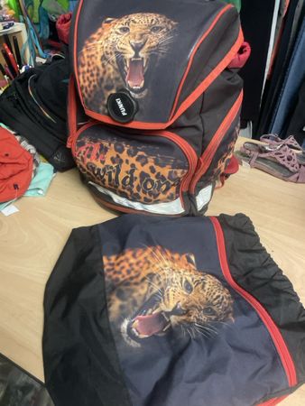 Funki Schulrucksack mit Turnbeutel Leopard 
