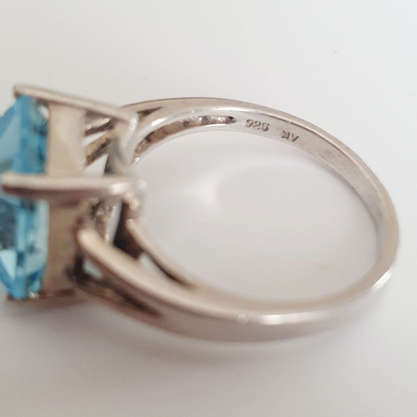 Anelli: Silber Ring 925  mit hellblauem Stein, Grösse 18.4 mm – Usato da Kreuzlingen venduto da Wunderkiste123 6