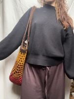 Gehäkelte Tasche mehrfarbig