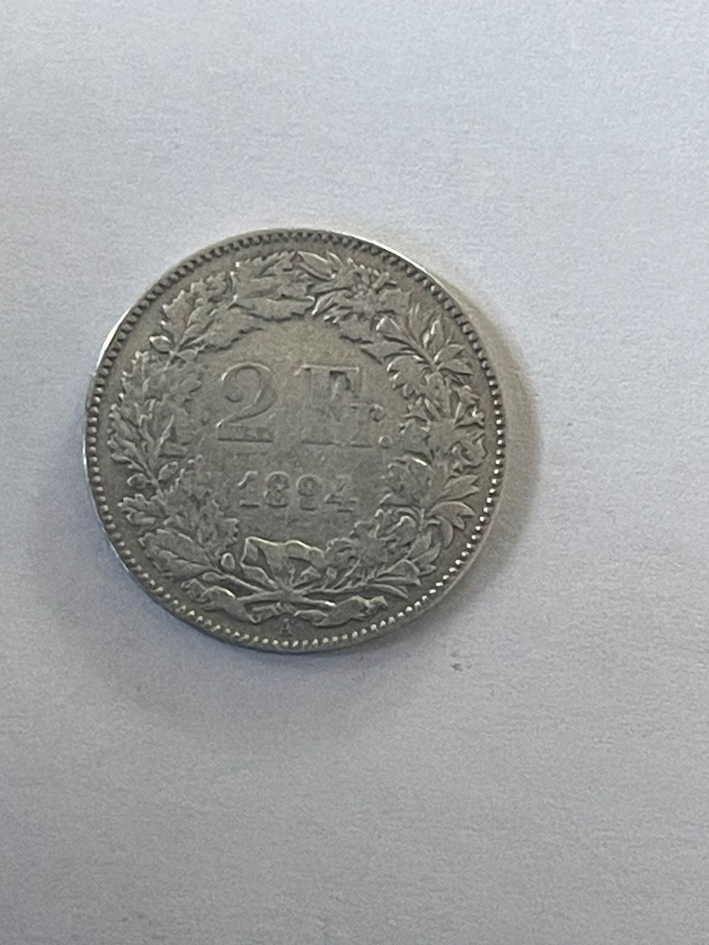 Alle Münzen: 2Fr 1894 A – Gebraucht aus Erlach von rsci