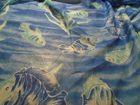 Foulard Ashley Brooke, blau Töne, Fische