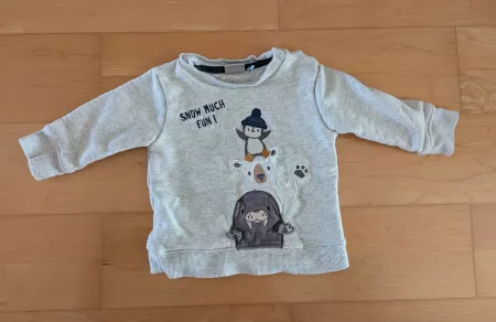 Smile Pullover grau Motiv Tiere Grösse 68 guter Zustand
