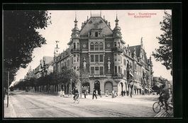 Bern, Gebäude und Fahrradfahrer an der 