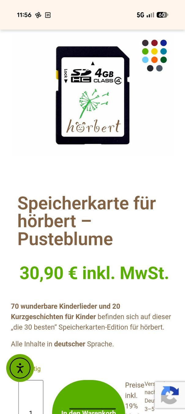 Hörbert Tragbarer Mediaplayer: Hörbert inkl. 2 bespielte Speicherkarten – Gebraucht aus Bern von kriini 4