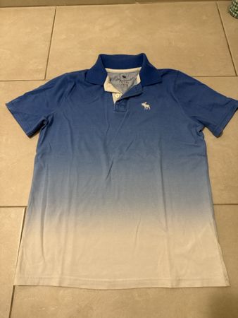 Abercrombie Kids Polohemd, blau/weiss, Gr. 15/16