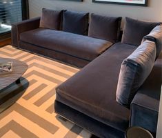 Modern Minotti Antracite Velvet Sofa — Great Condition!