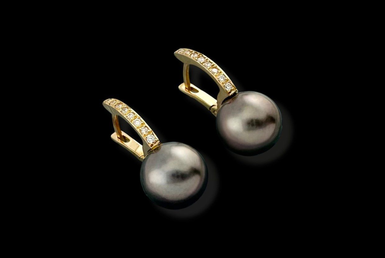 Christ Ohrringe & -stecker: CHRIST, Tahitiperlen - Diamant - Ohrringe – Gebraucht aus Zuzwil SG von artimmo 2