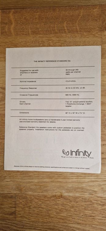 Infinity RS IIIa High-End Lautsprecher – Vintage Klassiker (Gebraucht ...