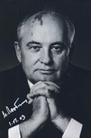 MICHAIL GORBATSCHOW in person Autogramm / Grossfoto