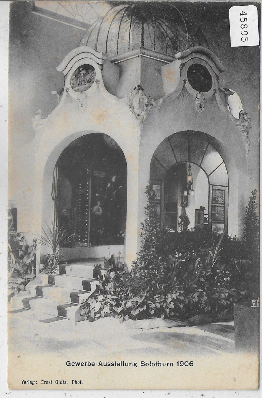 Cartoline postali: Gewerbe-Ausstellung  Solothurn 1906 – Usato da Ettingen venduto da Kartenplanet