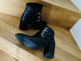 Stiefeletten Damen, schwarz, Leder, Gr. 38