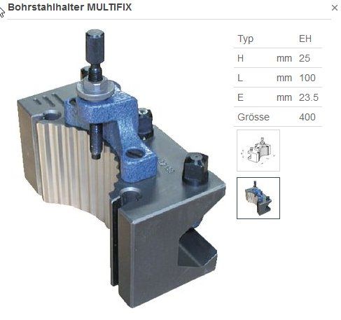 MULTIFIX Drehstahlhalter Typ: EH 25 100 Bohrstahlhalter (Gebraucht) in ...