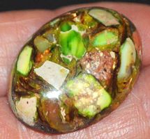 Cabochon L-8340 – Kupfer Meeressediment Jaspis grün 30x22mm