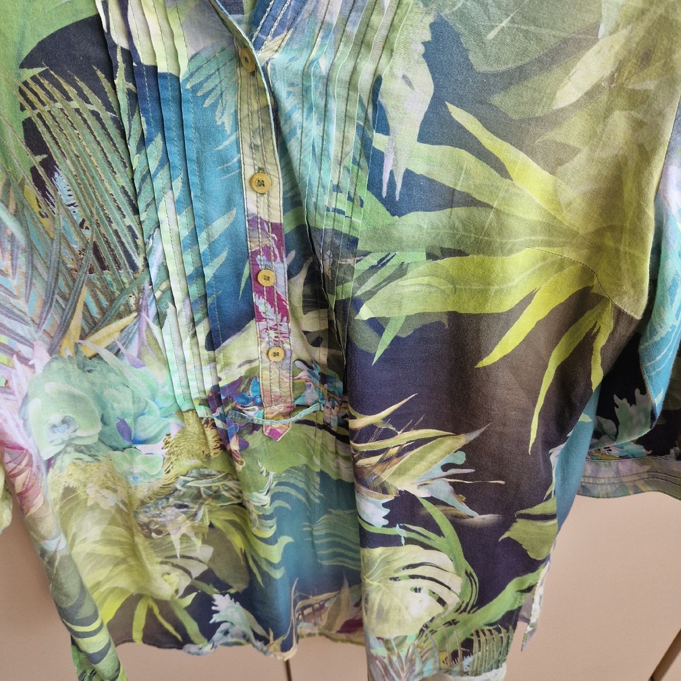 Chemisiers: Florale Bluse Damen Gr. M grün – D'occasion à Frenkendorf par gca_d2qp 2