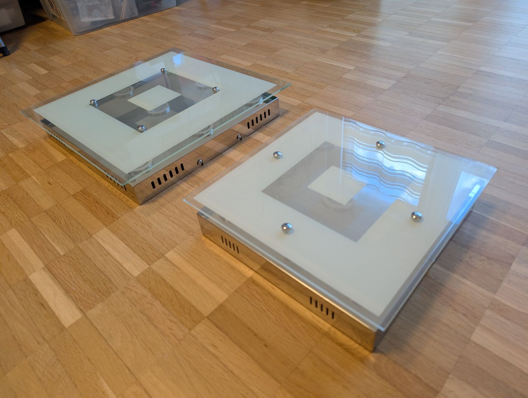 Kronleuchter & Deckenlampen: 2er Set moderne Deckenleuchten Glas/Metall – Gebraucht aus St. Gallen von CN_sg 1