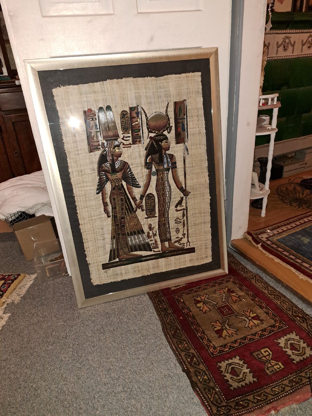 Poster & Bilder: Grosses Papyrus Bild mit Rahmen, Alurahmen schwer – Gebraucht aus Kölliken von Upcycling-by-Mc-TAM 6