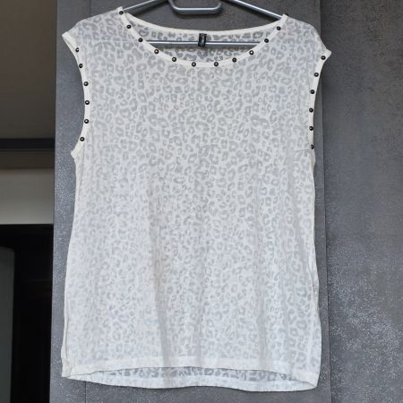 🐸 TOP MIT TRANSPARENTEM LEO-MUSTER