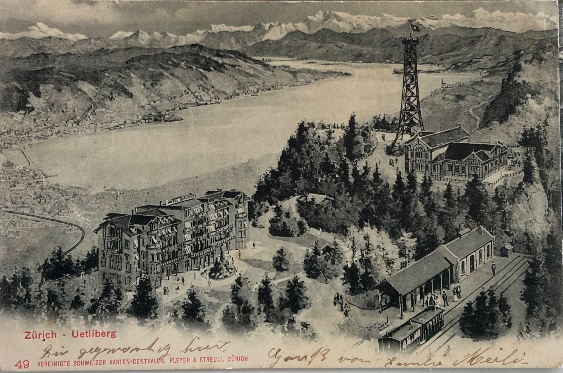 Cartoline postali: Zürich, Uetliberg, 1905 – Usato da Frauenfeld venduto da Merk52