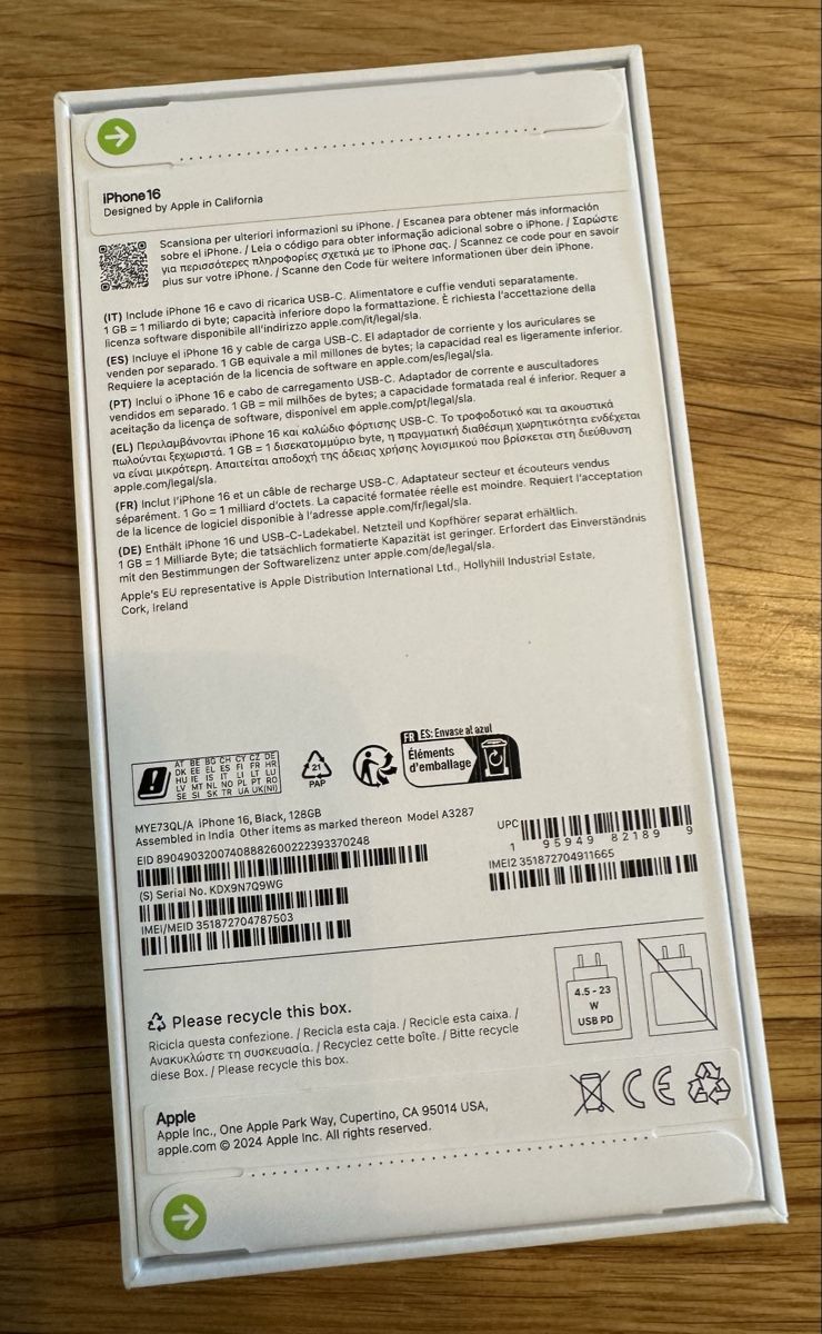 Apple Telefoni cellulari / Smartphones: Apple iPhone 16, 128 GB, neu und original verpackt – Nuovo e nell'imballaggio originale da Rüti ZH venduto da staedi83 1