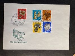 CH 1965 privater Ersttagsbrief Satz Pro Juventute Wildtiere