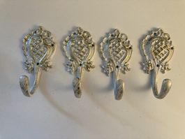 4 Wandhaken im Vintage-Stil, Shabby Chic Look, Top Zustand