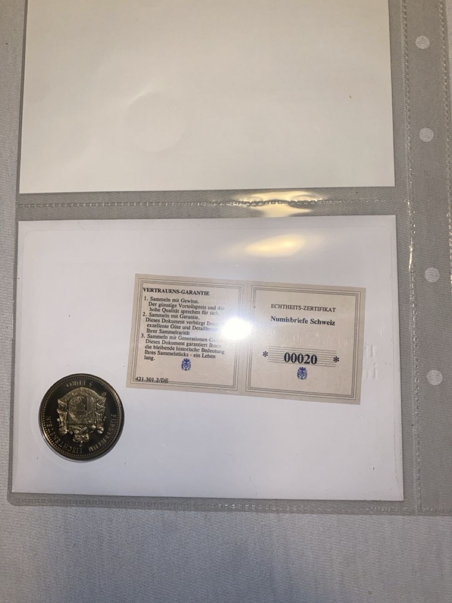 Tutti le monete: Numisbrief mit Münze 125 Jahre Eisenbahn Lichtenstein, 1997 – Usato da Dornach venduto da kil_rc55 1