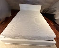 Bett 140x200 mit Bettkasten und Matratze