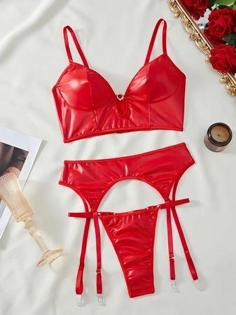 Mega heisser Sexy Lack PU Leder Outfit Set
