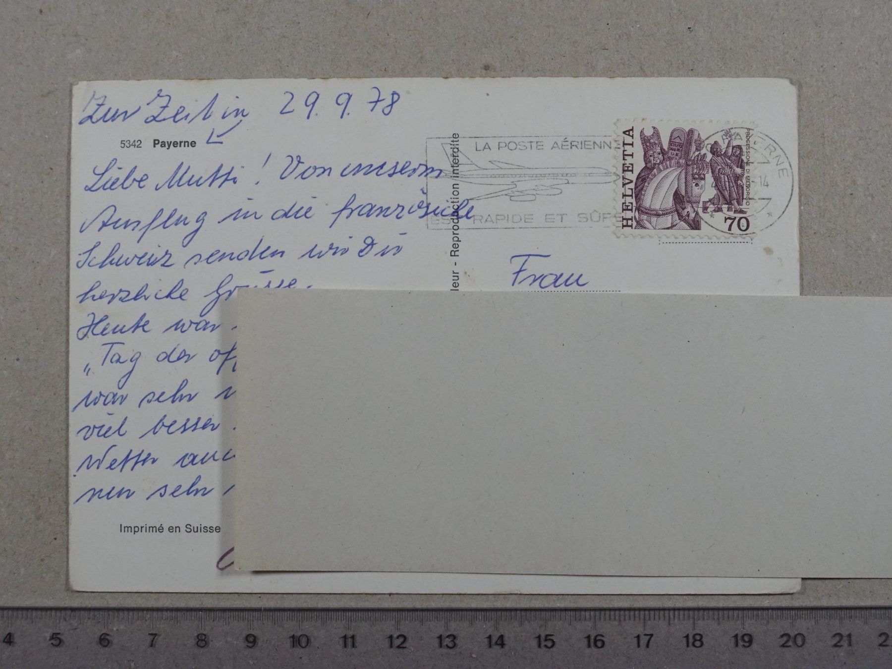 Ansichtskarten: Payerne, 1978 – Gebraucht aus Lenzburg von fh1 1